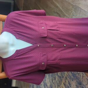 Maroon polka dot blouse